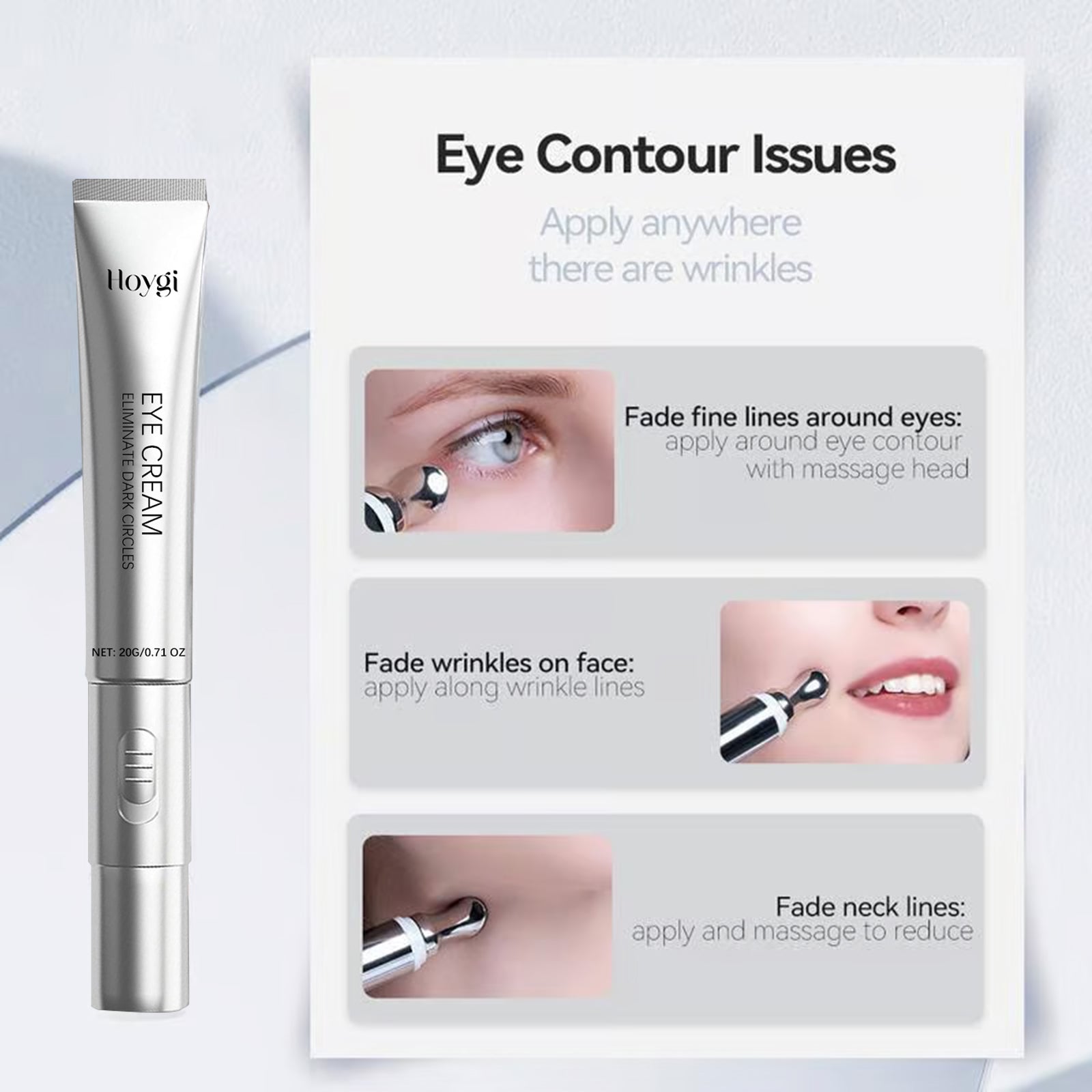 Wrinkle Anti -Aging: Electronic Polypeptide Massage Eye Cream丨Safe and Effective