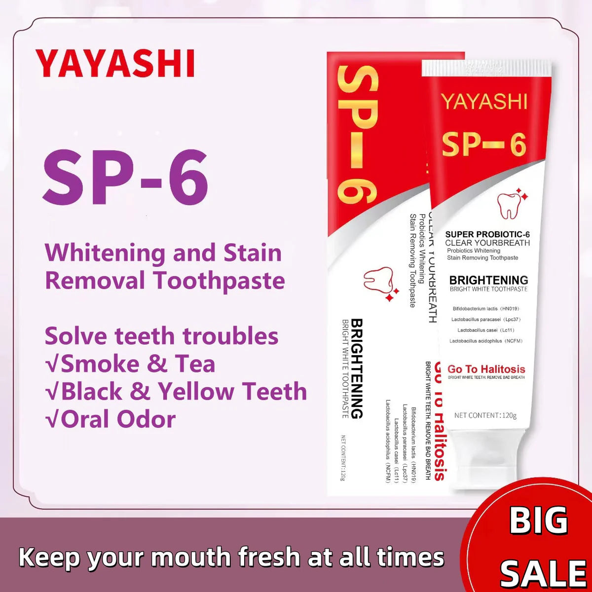 🔥HOT SALE🔥SP-6 Whitening Toothpaste丨Powerful Oral Health & Disease Treatment